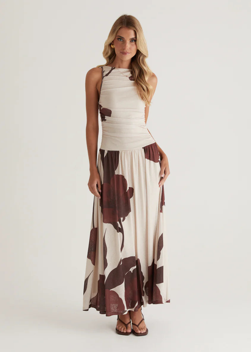 Faye Maxi Dress - Choc Flowers
