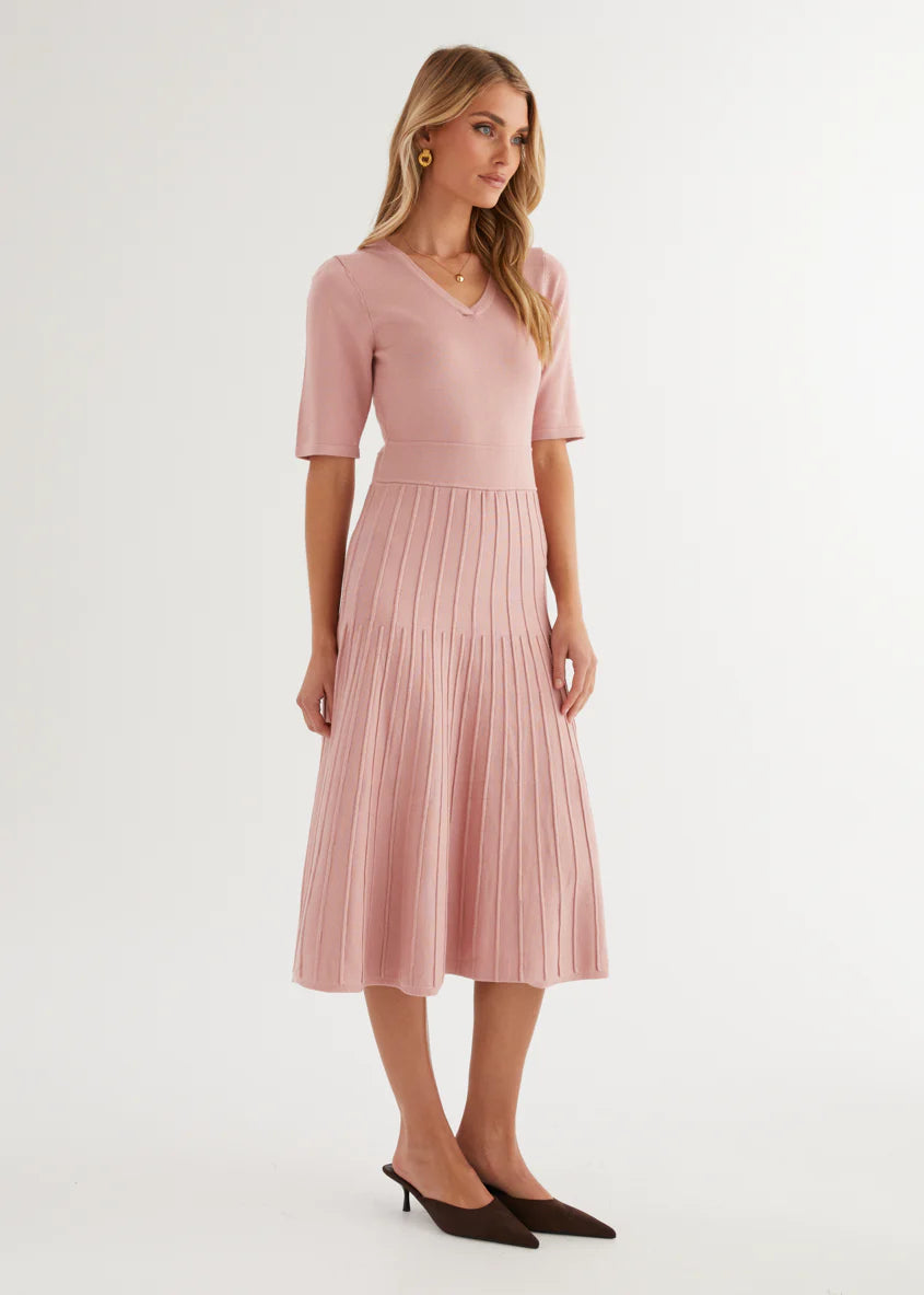 Acler Knit Midi Dress - Pink