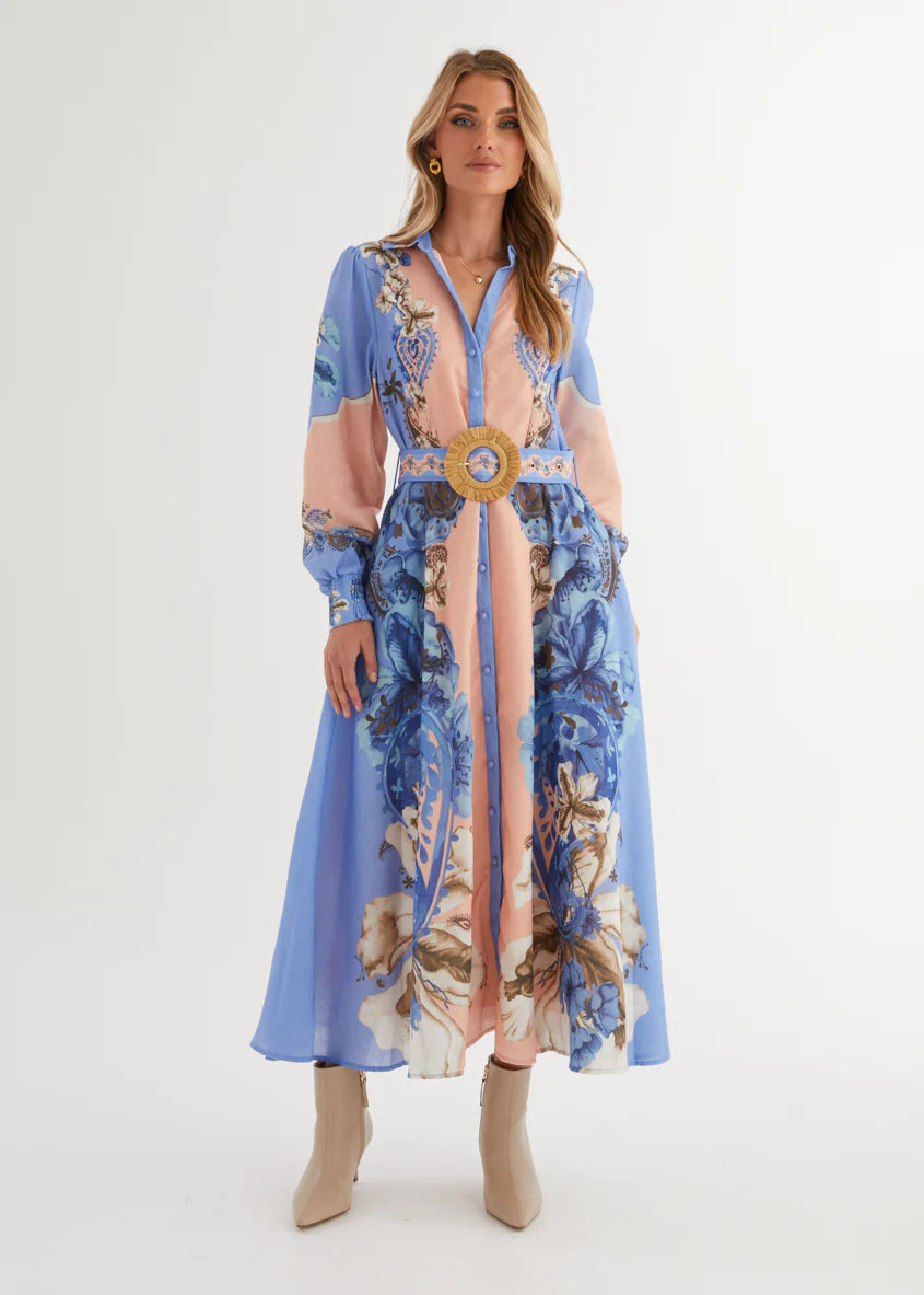 Huntington Midi Dress - Blue Willow