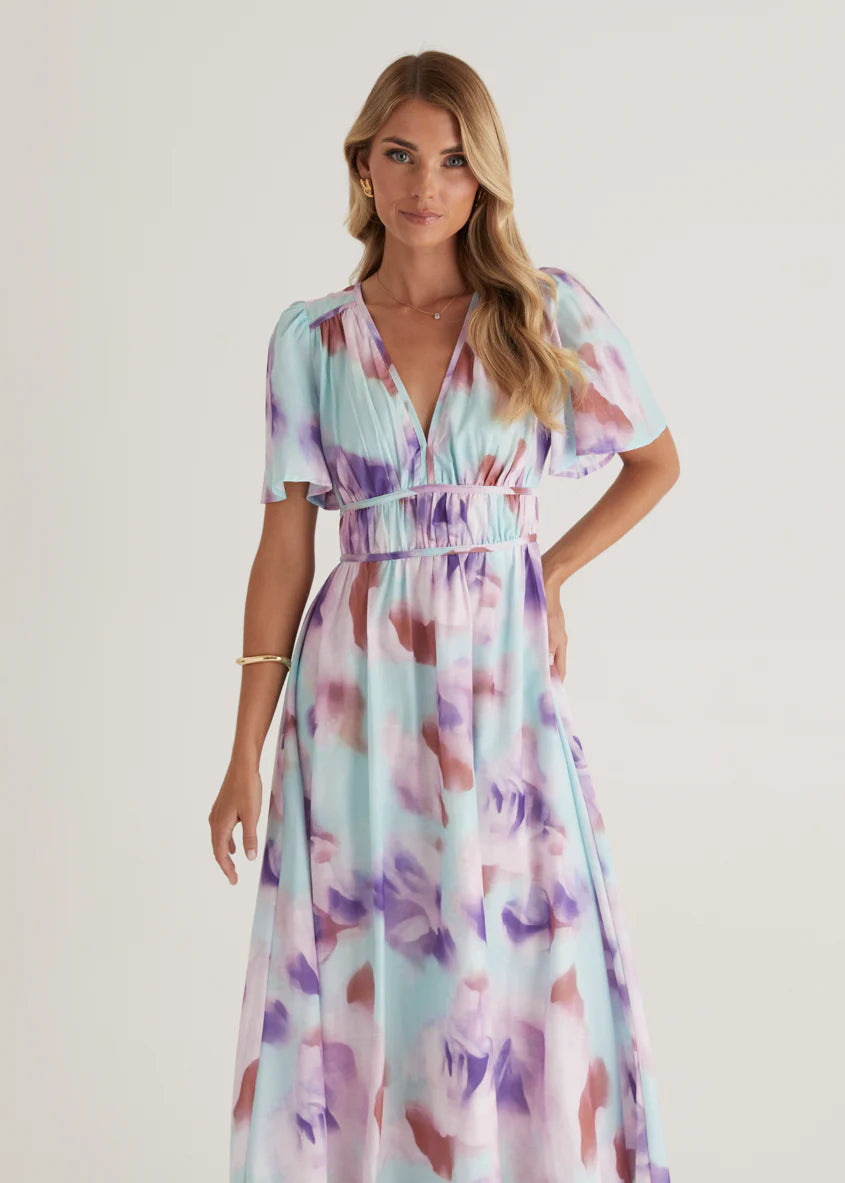 Yuliana Midi Dress - Lilac Floral