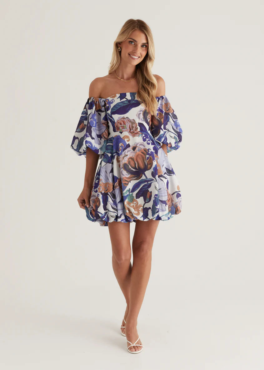 Palais Off Shoulder Dress - Donatella Azure