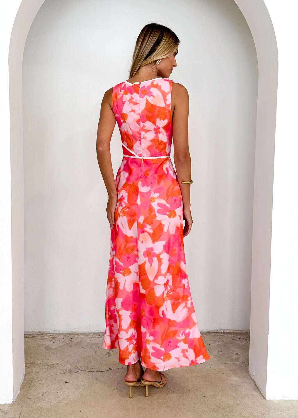 Whitley Maxi Dress - Pink Abstract