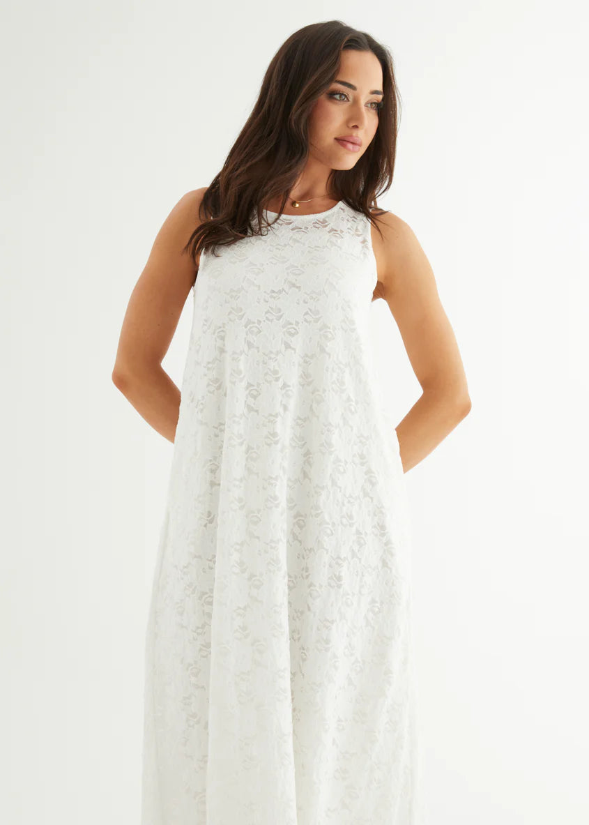 Aneika Lace Maxi Dress - White