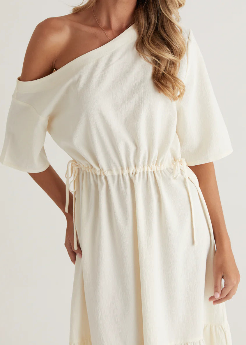 Loren Drop Shoulder Maxi Dress - Cream