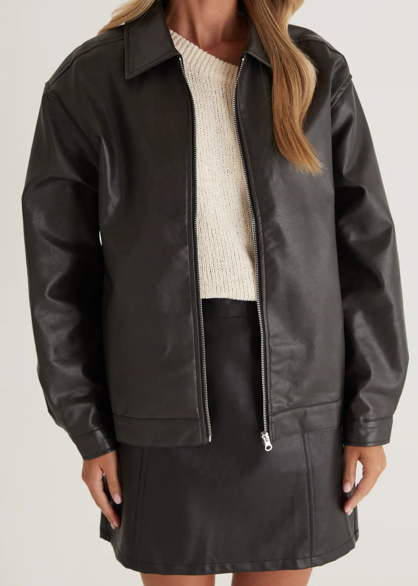 Arrabelle PU Jacket - Black