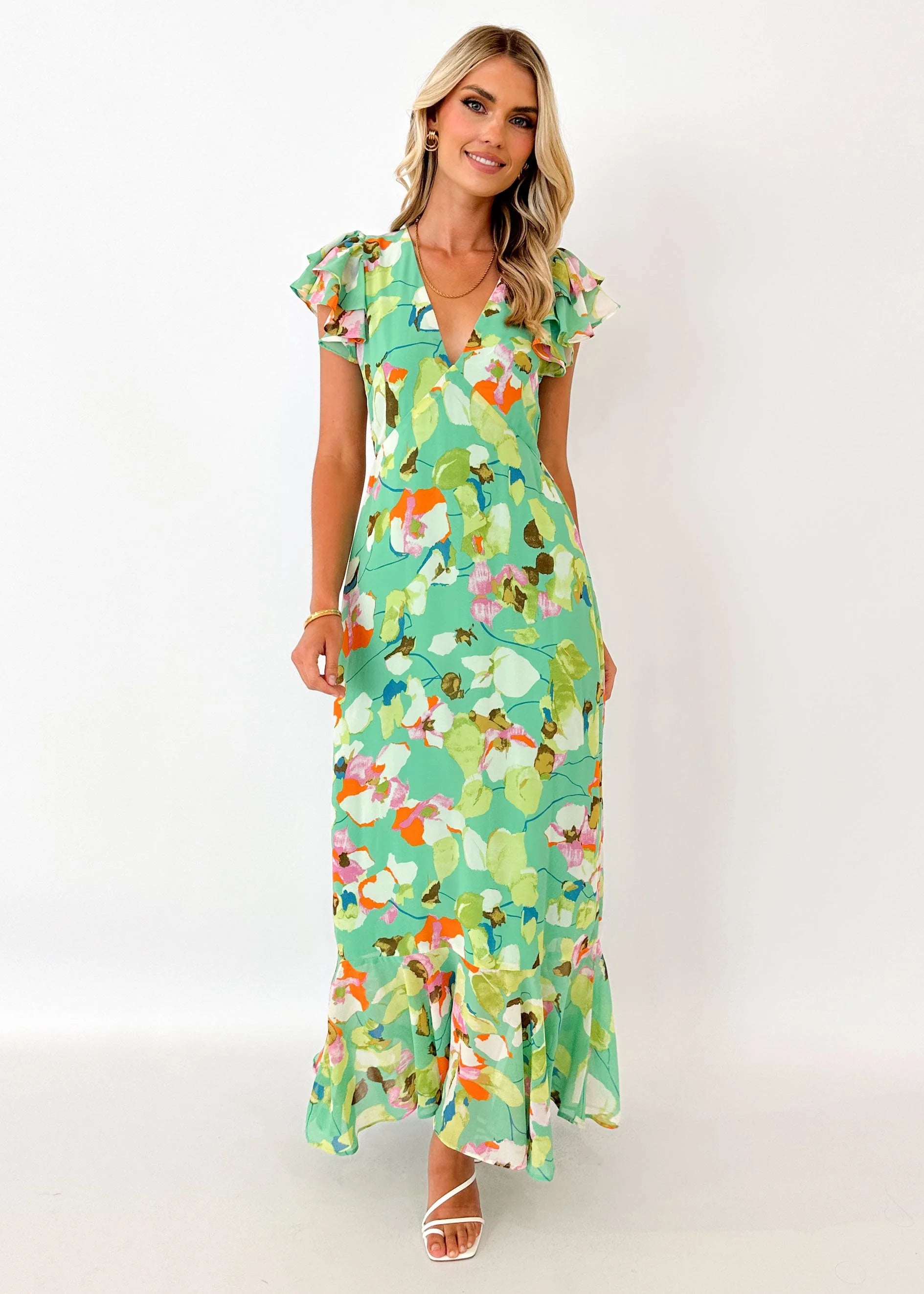 Vettie Maxi Dress - Mint Dahlia