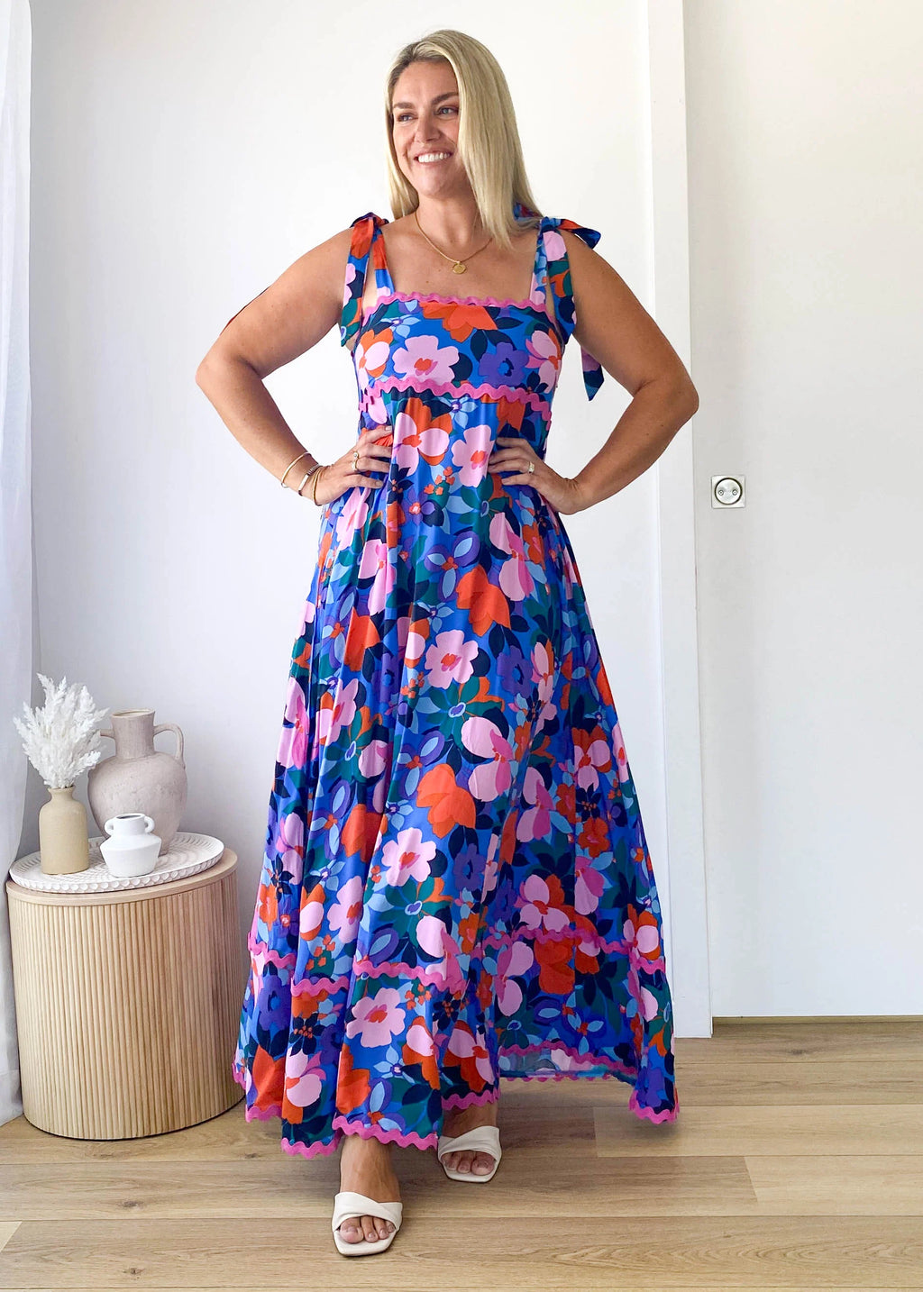 Riri Maxi Dress - Blue Floral