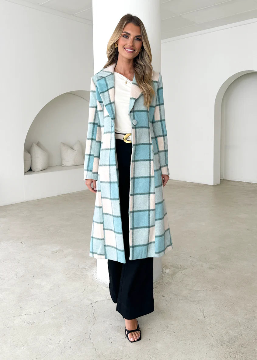 Steffy Coat - Blue Check