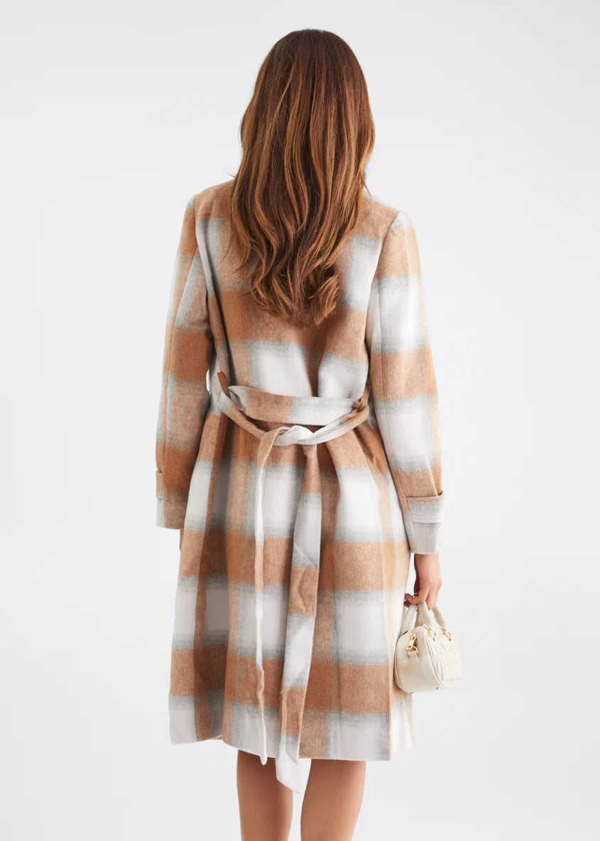 Laterro Coat - Tan Check