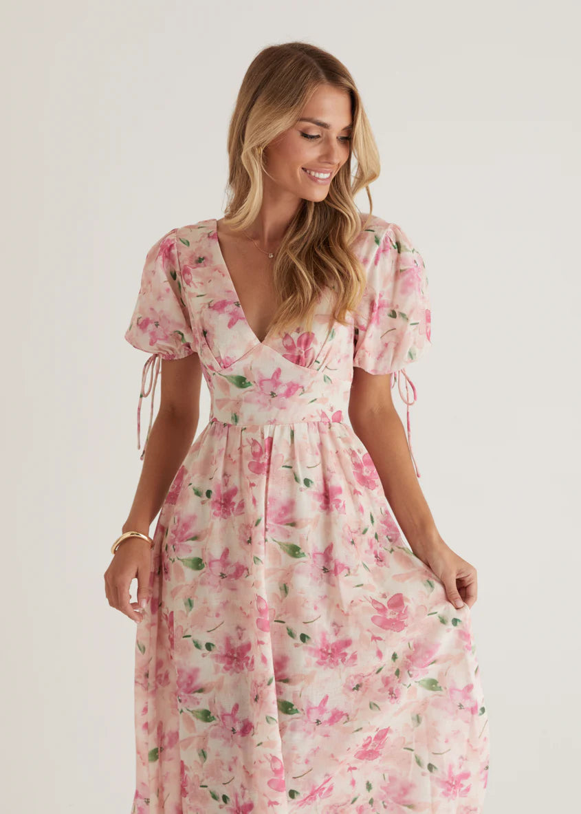 Malu Maxi Dress - Pink Floral