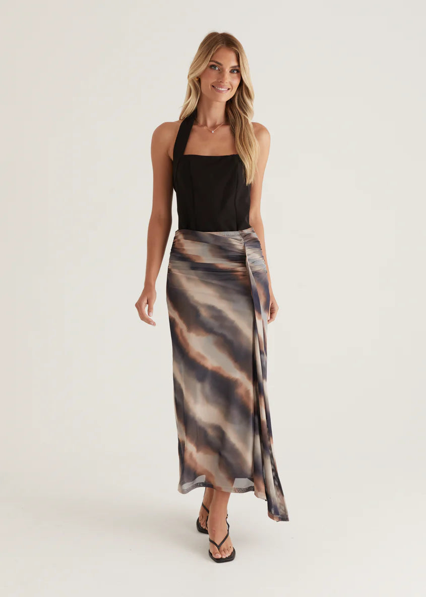 Eyso Mesh Skirt - Mocha Watercolour