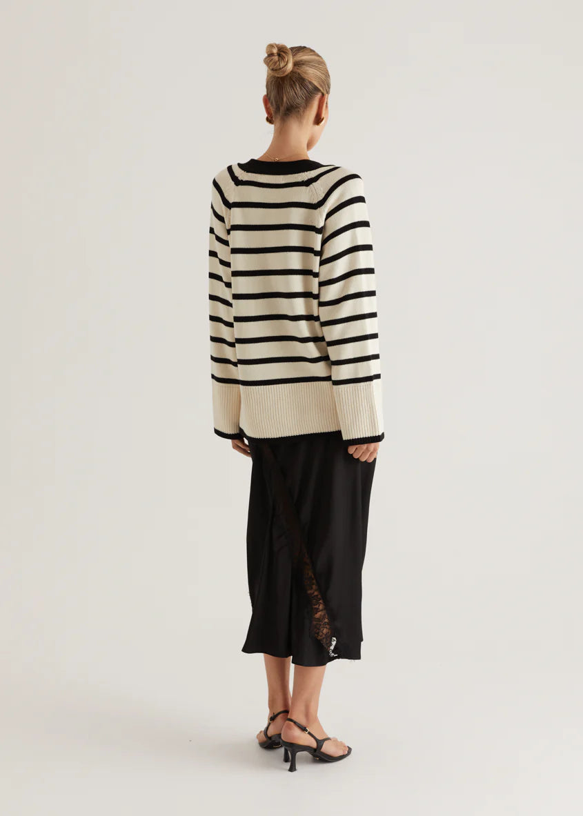 Cassidy Sweater - Cream Stripe