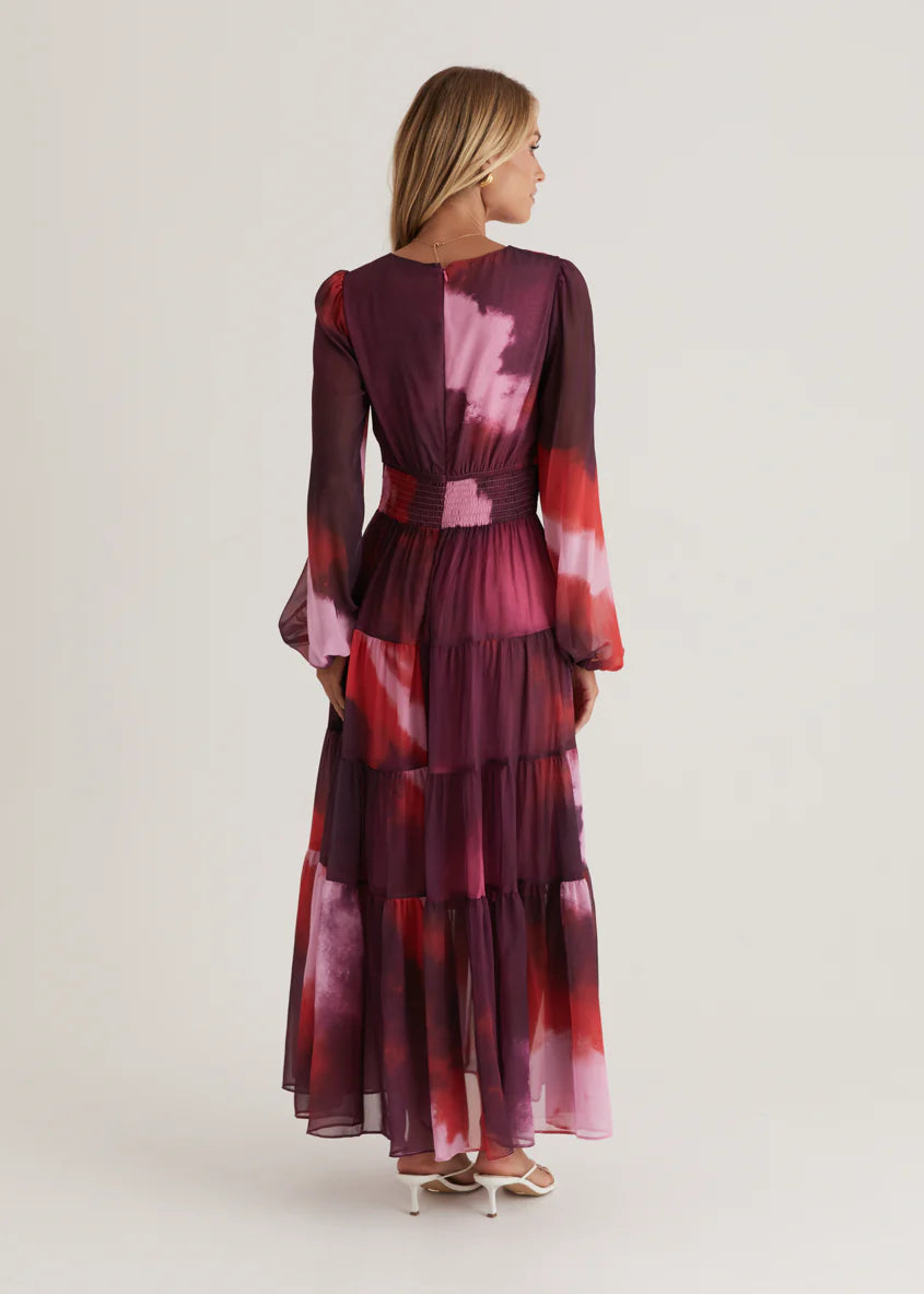 Mayella Maxi Dress - Plum Tie Dye