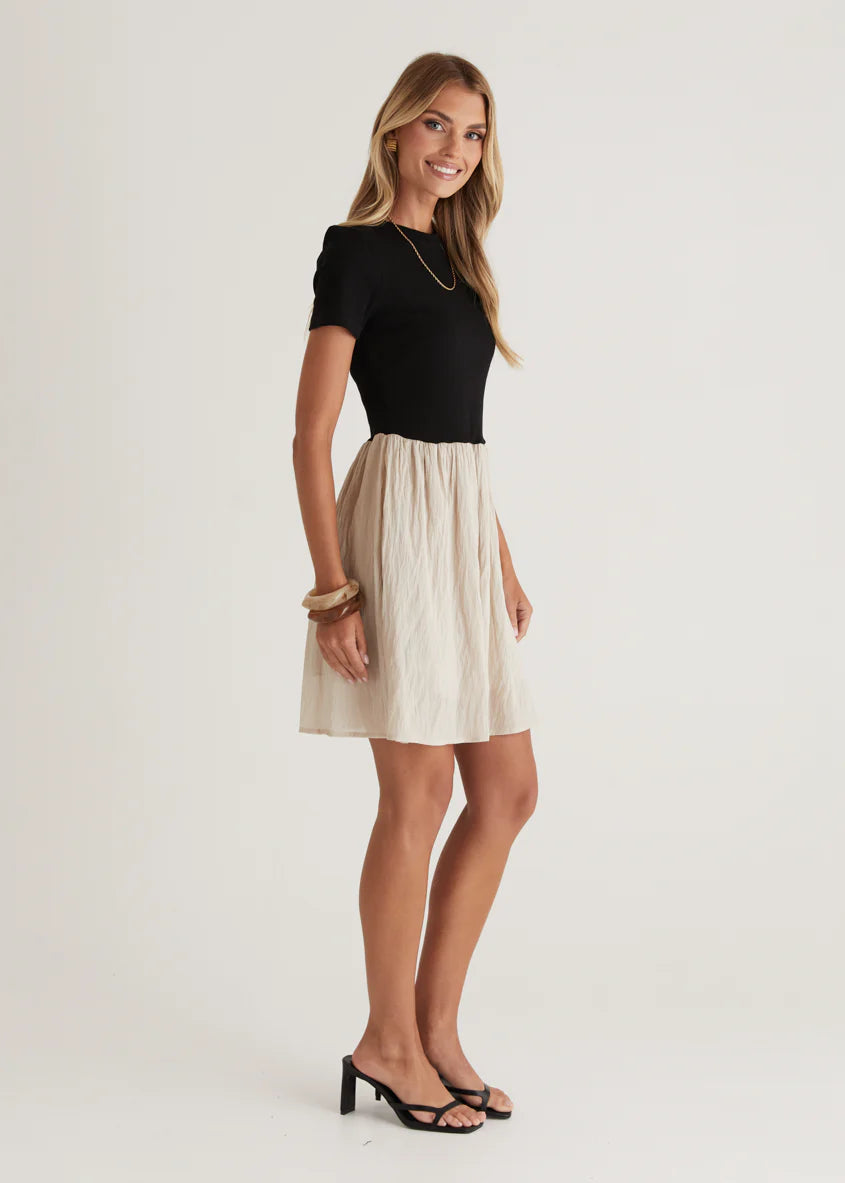 Karmen Dress - Beige Splice