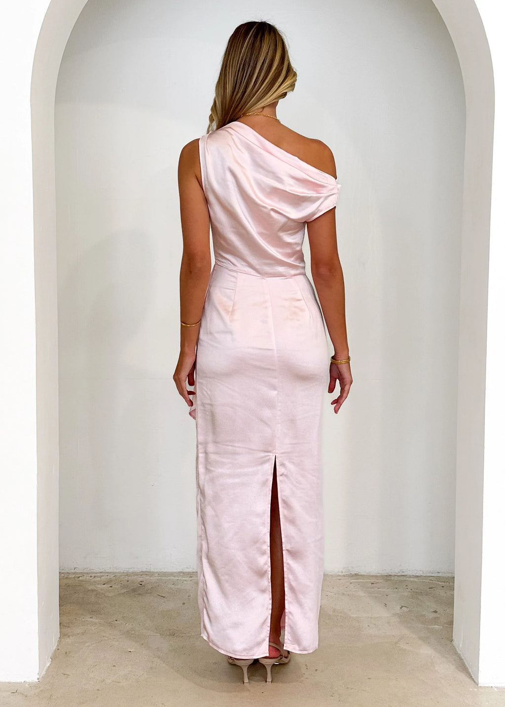 Lexrie One Shoulder Maxi Dress - Blush