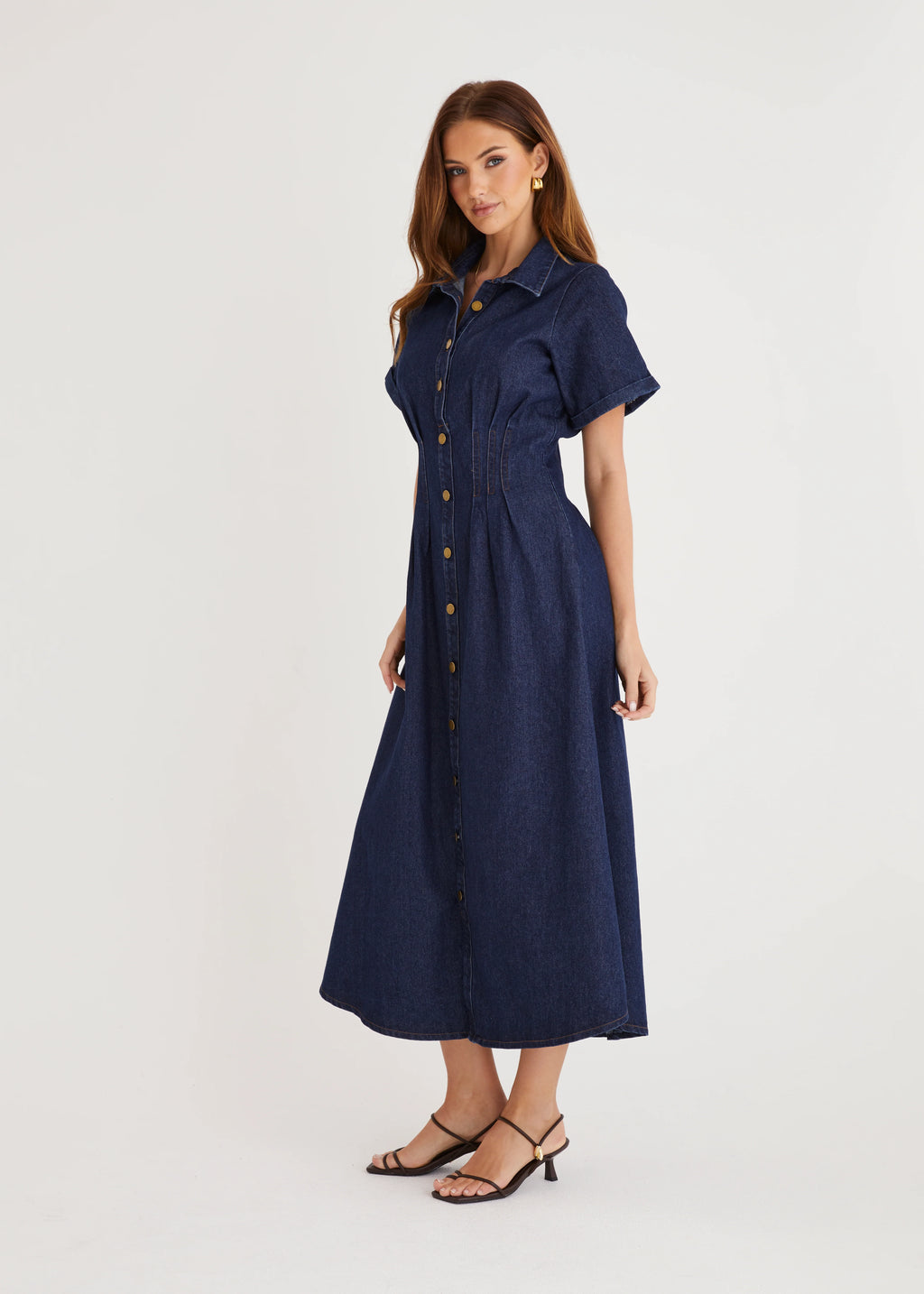 Annika Denim Midi Dress - Indigo