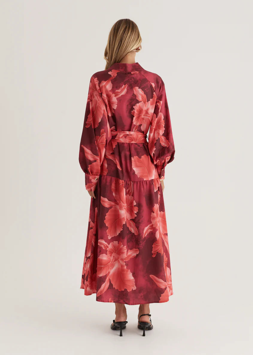 Marisa Maxi Dress - Red Floral