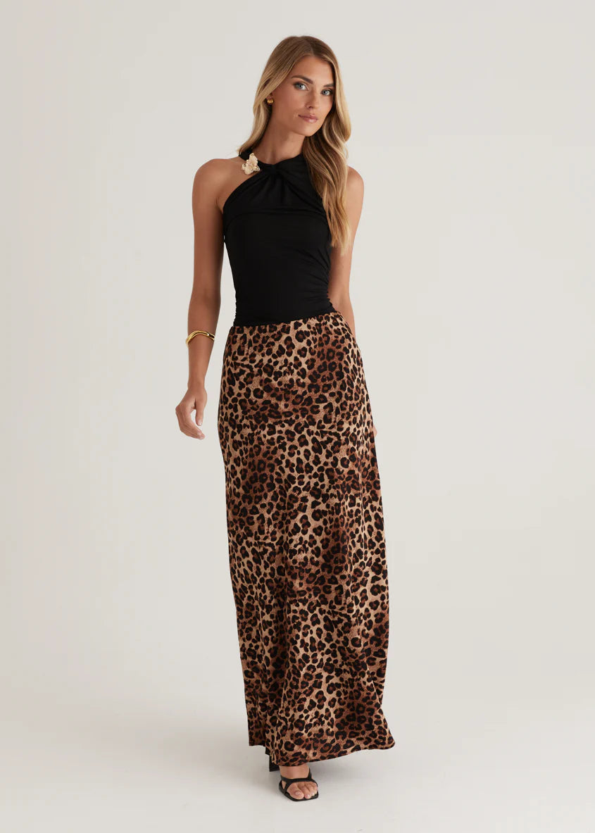 Cleo Maxi Skirt - Leopard