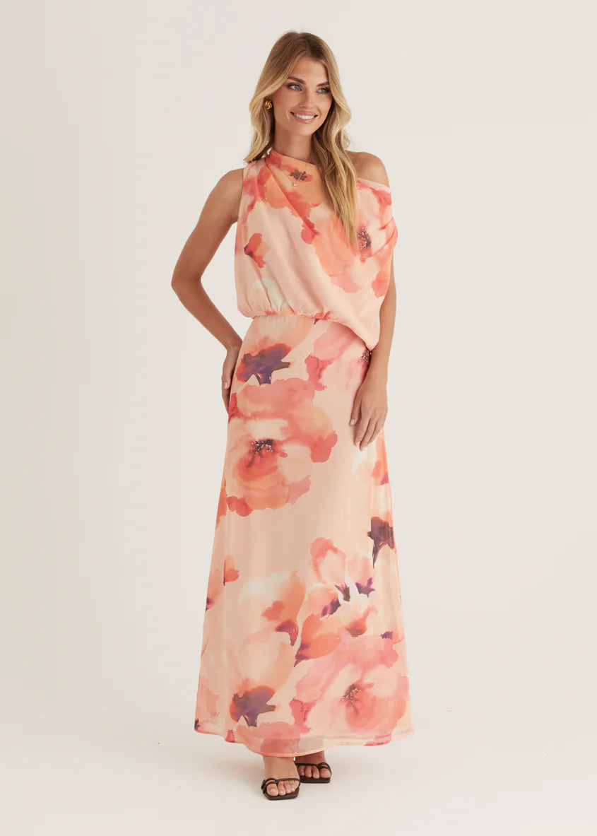Lilyfield Maxi Skirt - Peach Floral