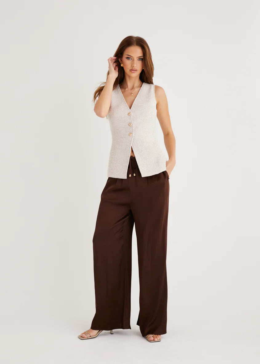 Sofia Vest Top - Oat Marl