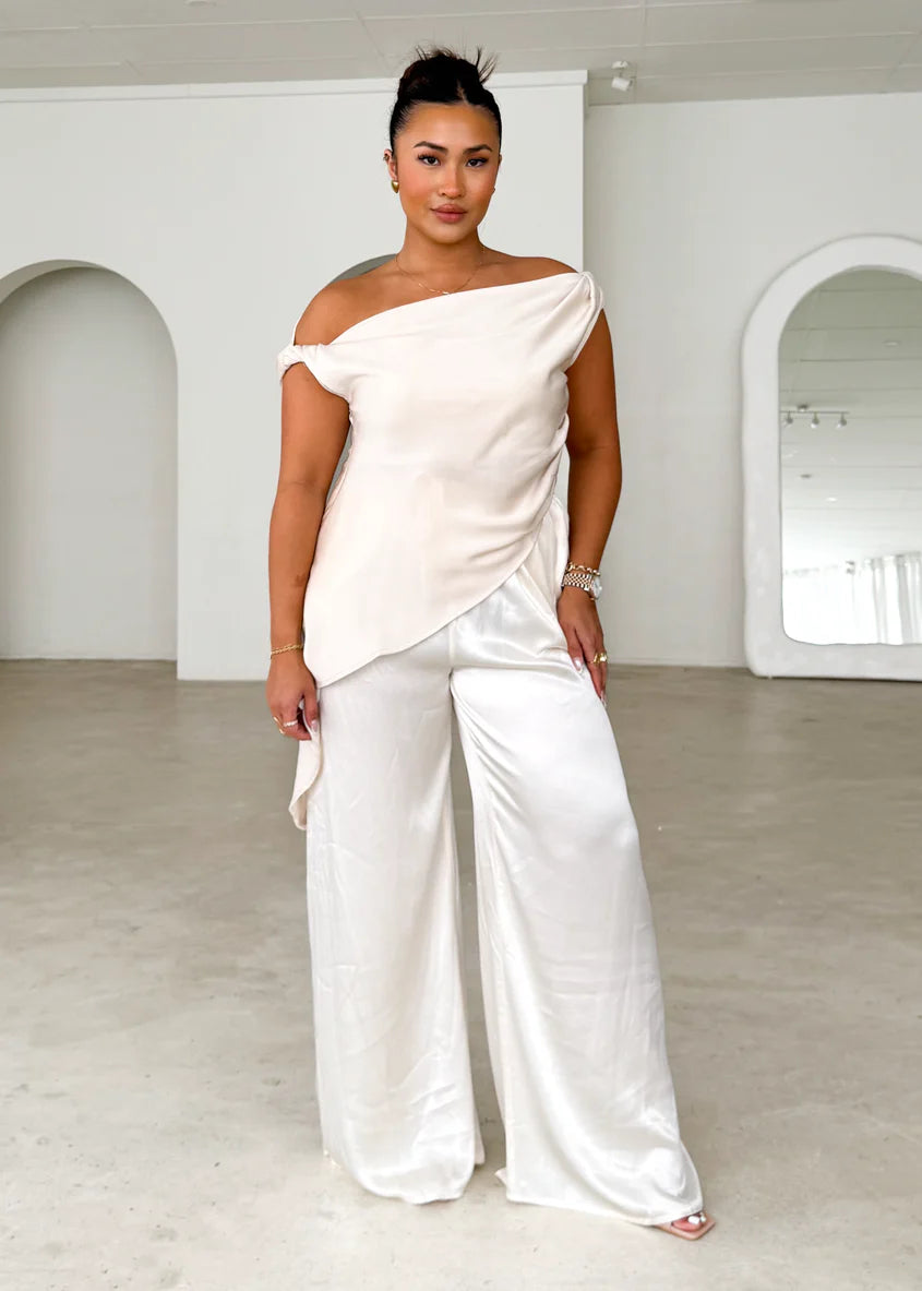 Romero Drop Shoulder Top - Champagne