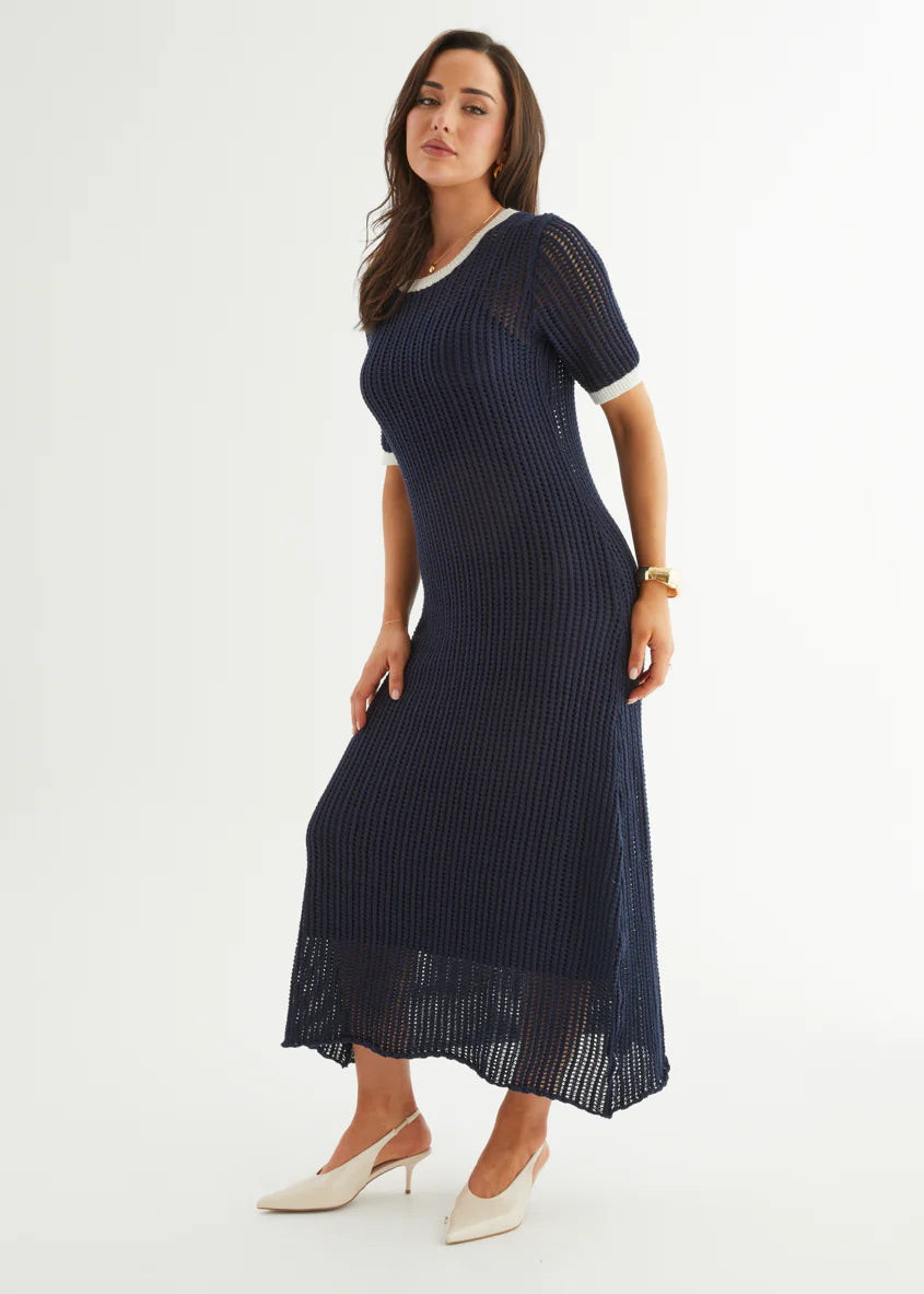 Janine Knit Maxi Dress - Navy
