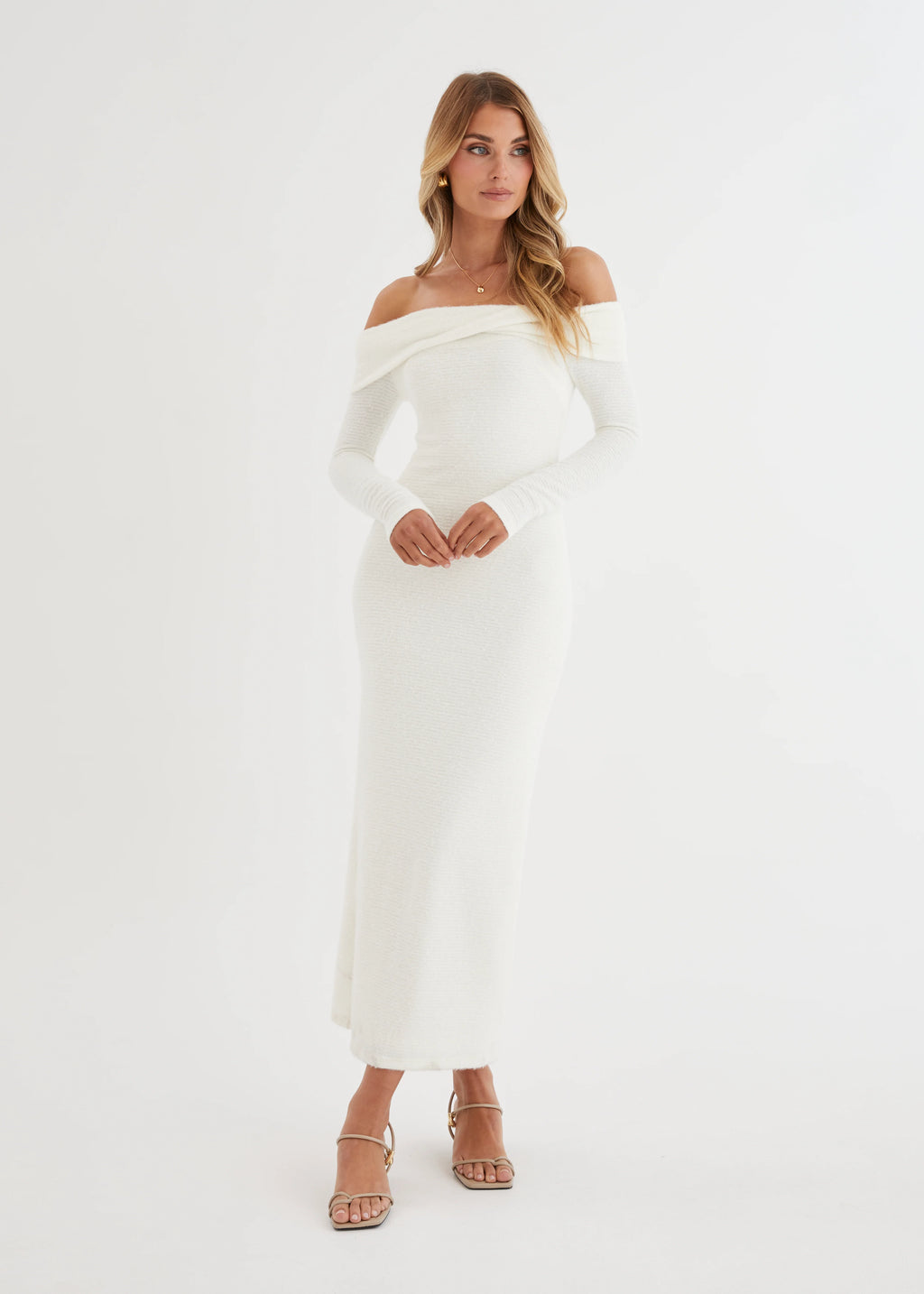 Ace Off Shoulder Maxi Dress - Cream