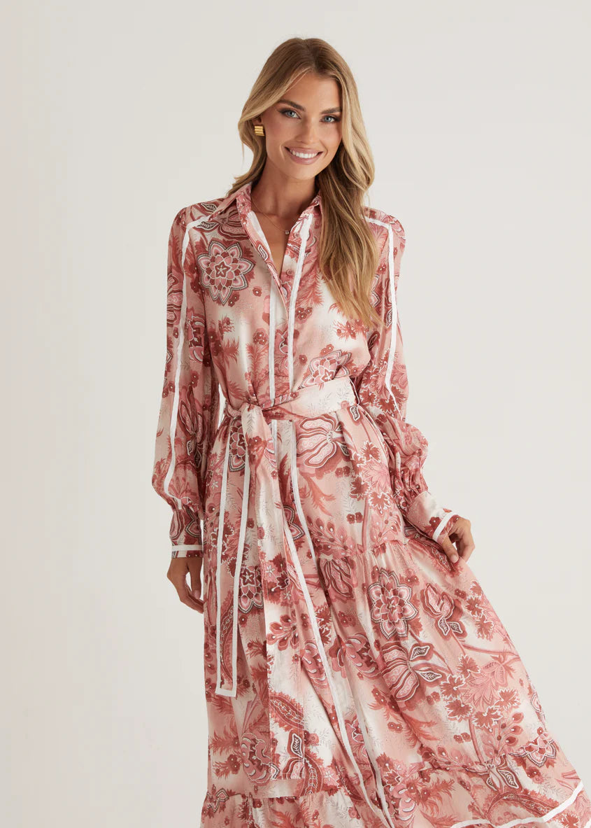 Juliet Maxi Dress - Wine Paisley
