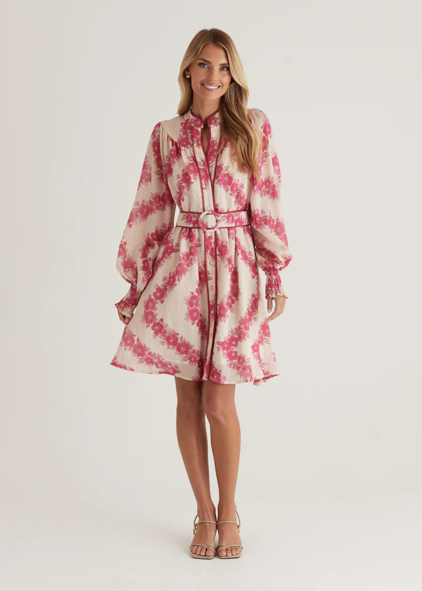 Silene Dress - Magenta Floral