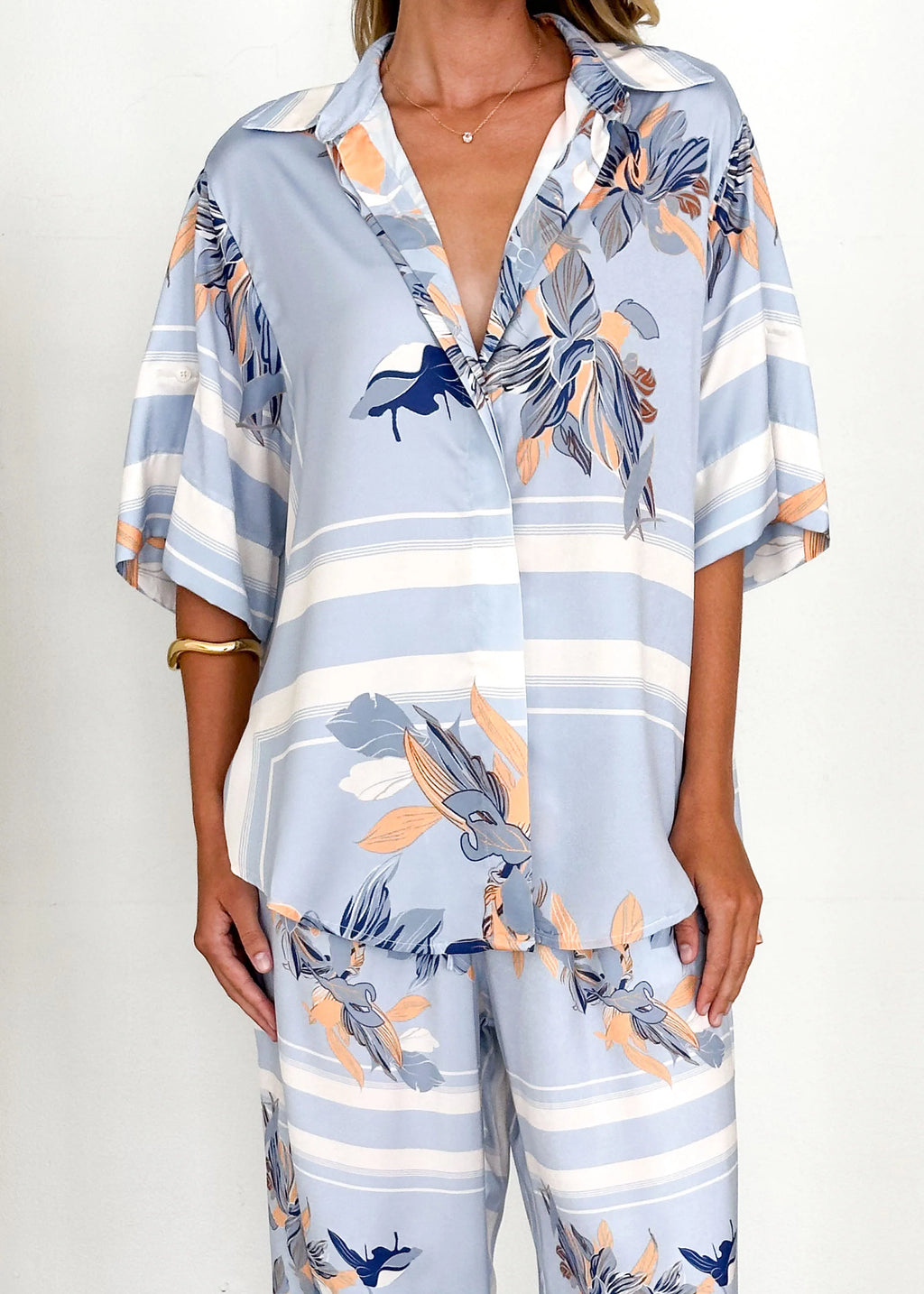 Kaycie Shirt - Powder Blue Floral