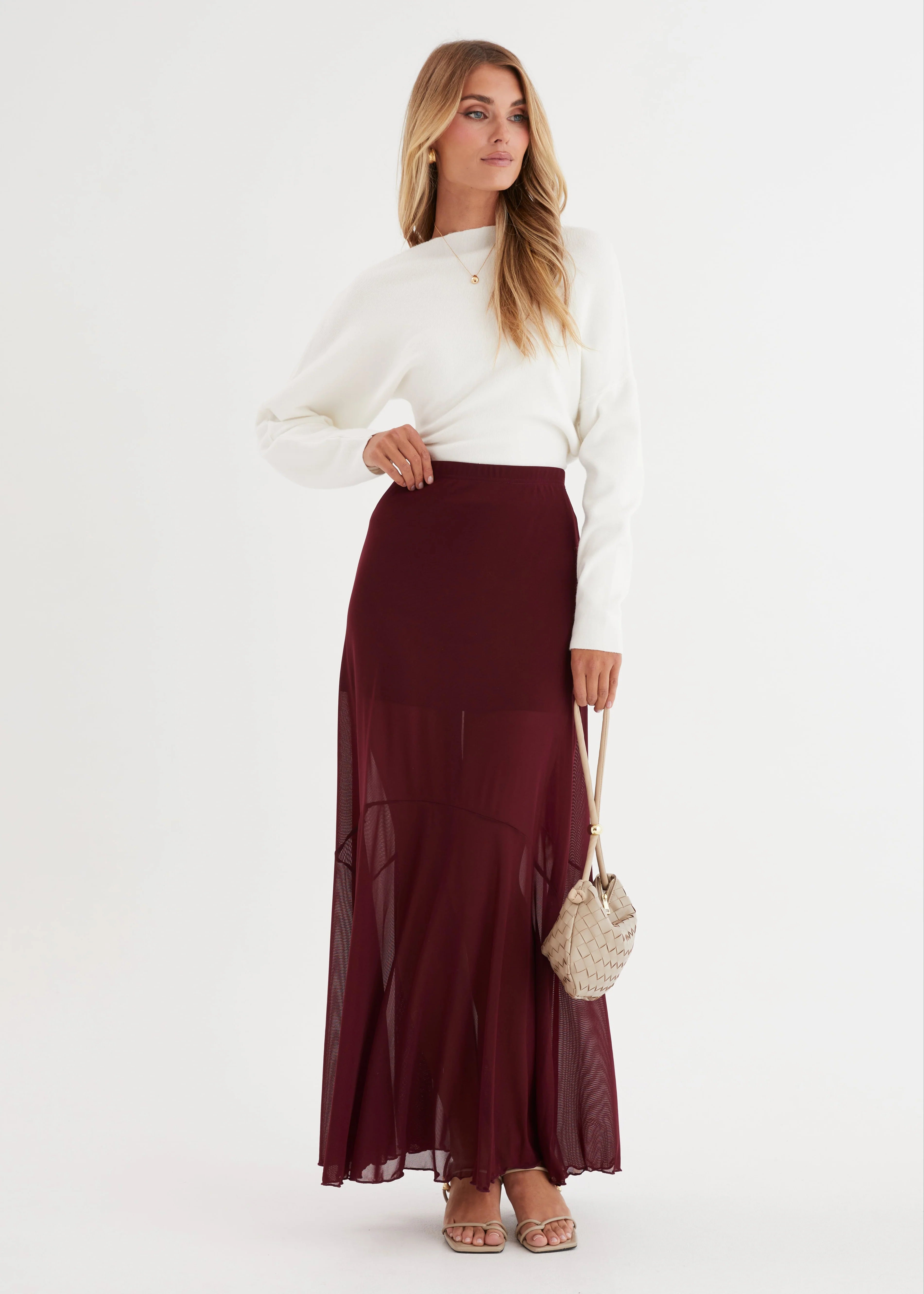 Alani Maxi Skirt - Wine