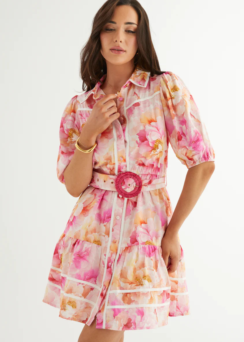 Dakota Dress - Magenta Floral