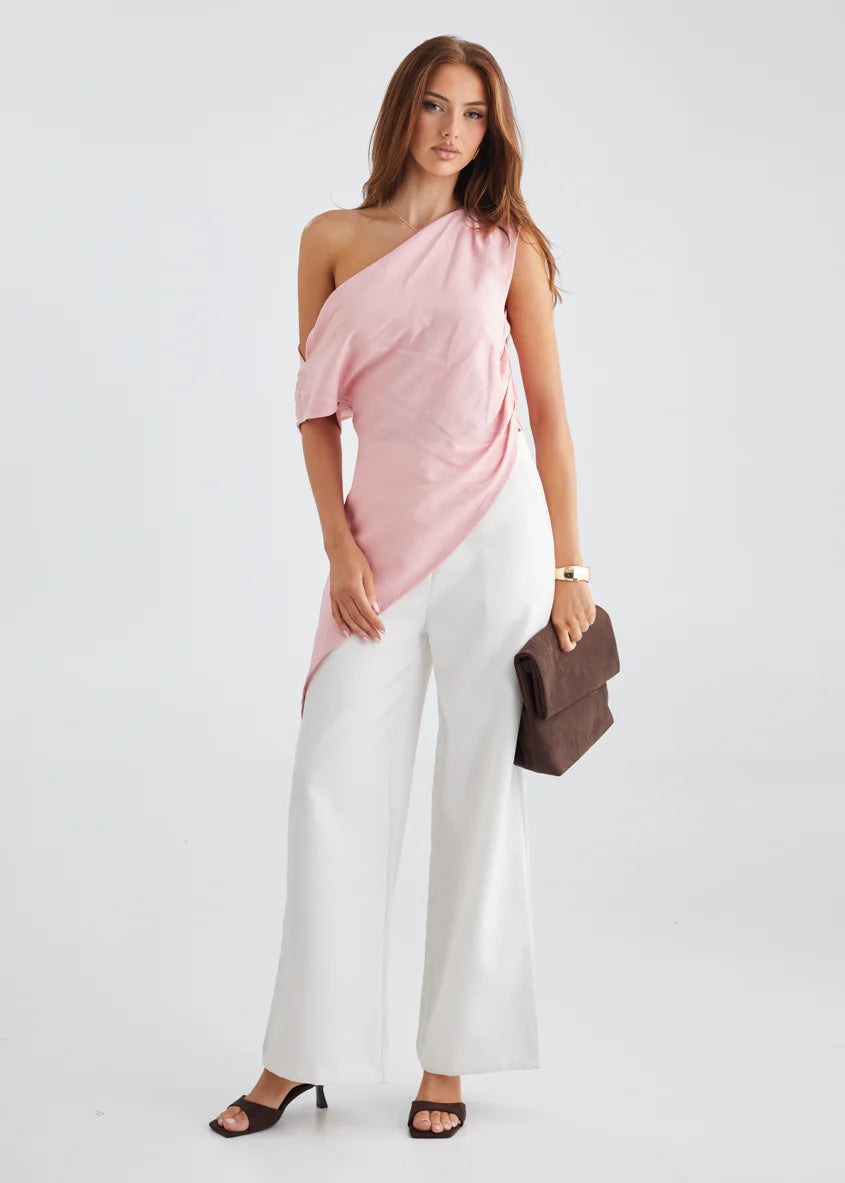 Kylo One Shoulder Top - Pink