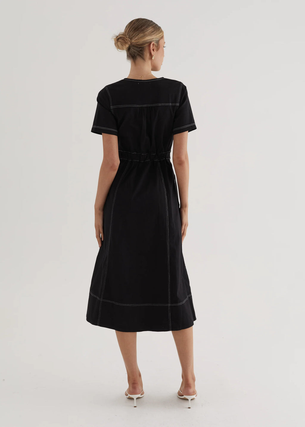 Petra Denim Midi Dress - Black