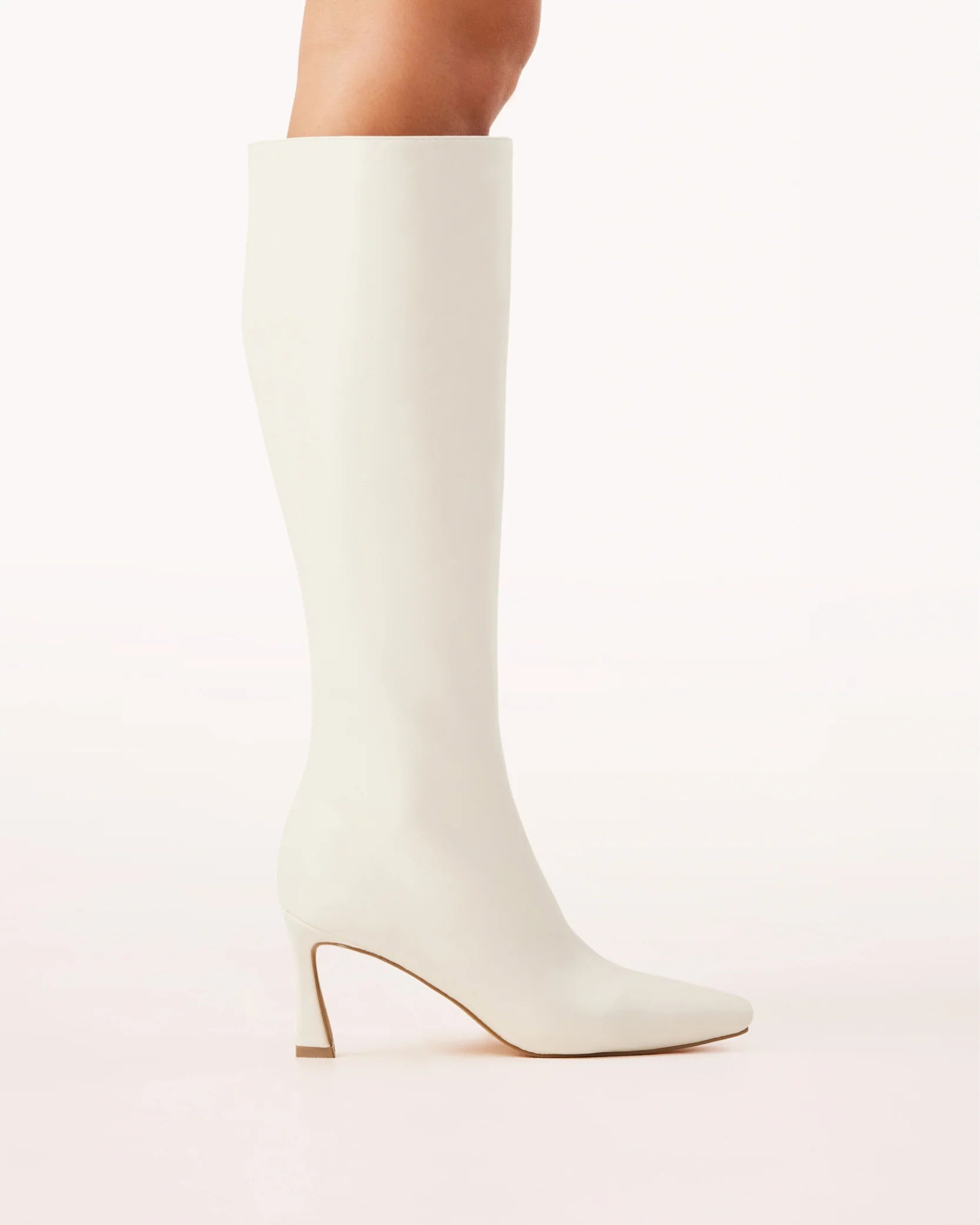 Shyla Knee High Boots - Ivory