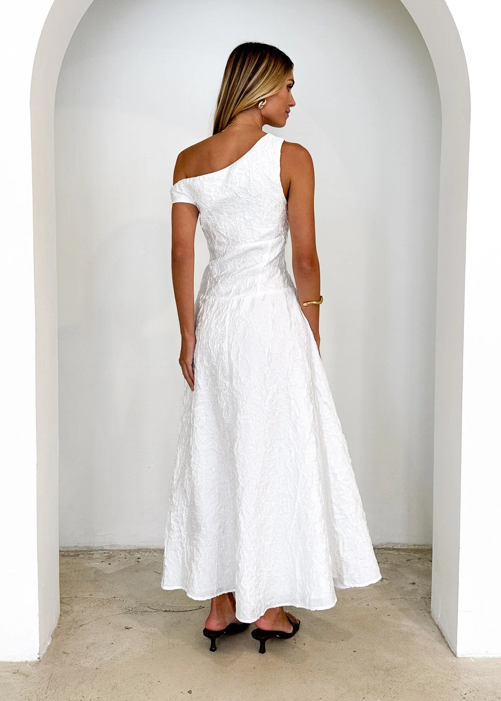 Vida One Shoulder Maxi Dress - Off White