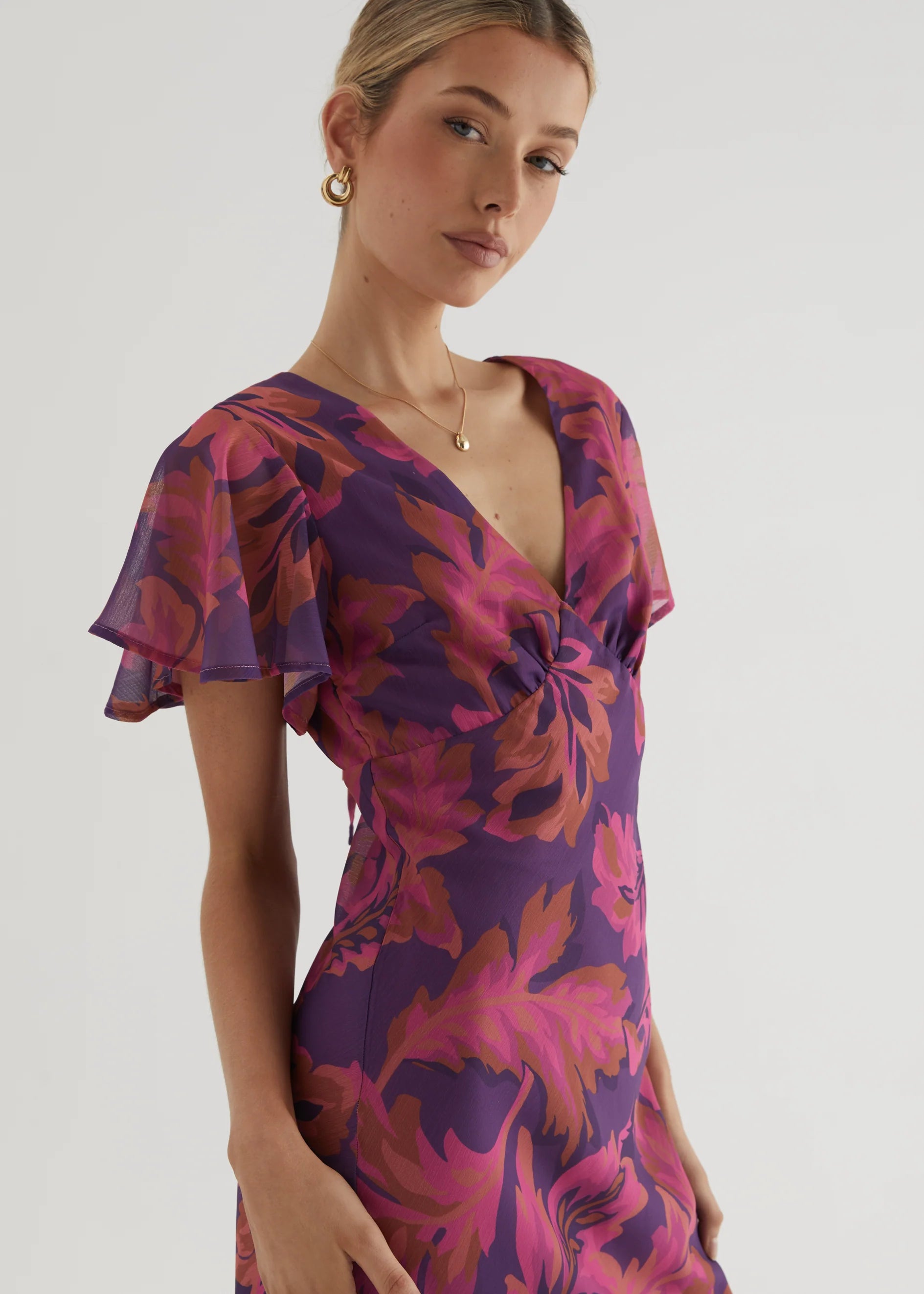 Cabana Maxi Dress - Magenta Floral