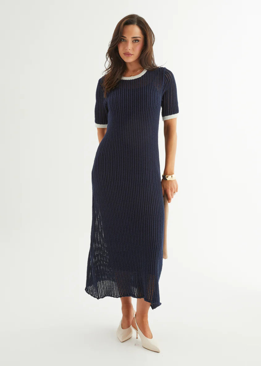 Janine Knit Maxi Dress - Navy