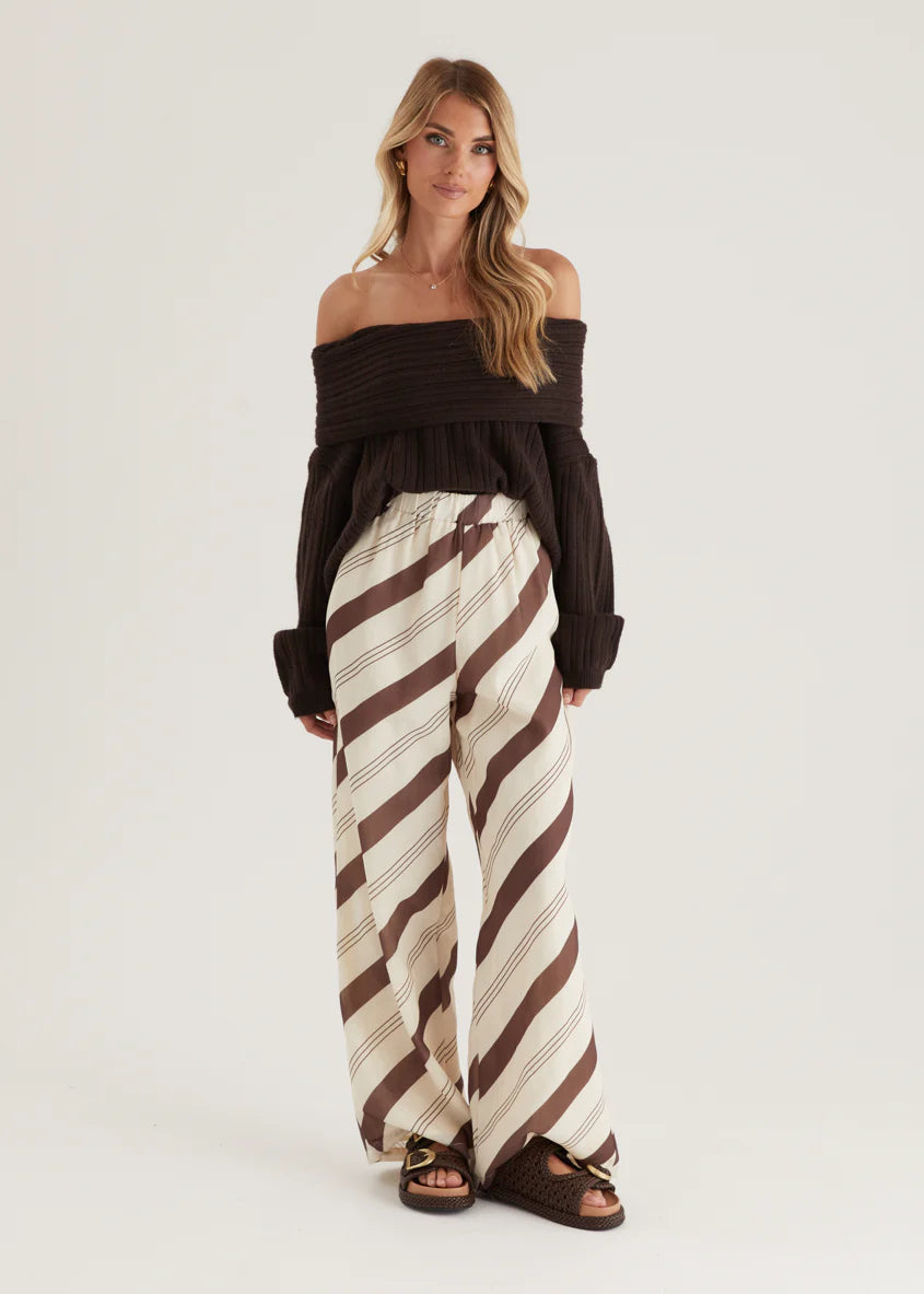 Jessa Pants - Choc Stripe