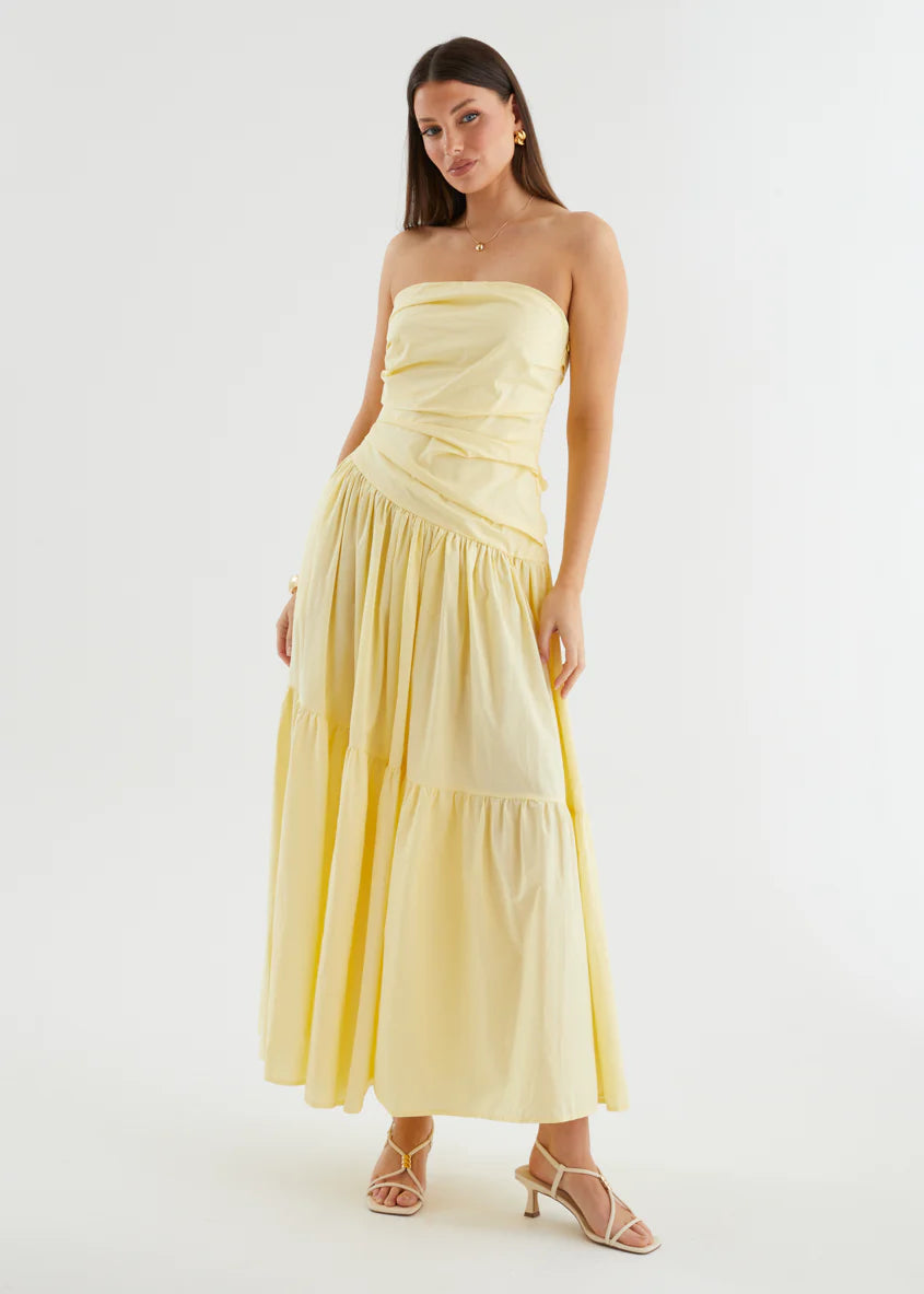 Abie Strapless Maxi Dress - Banana