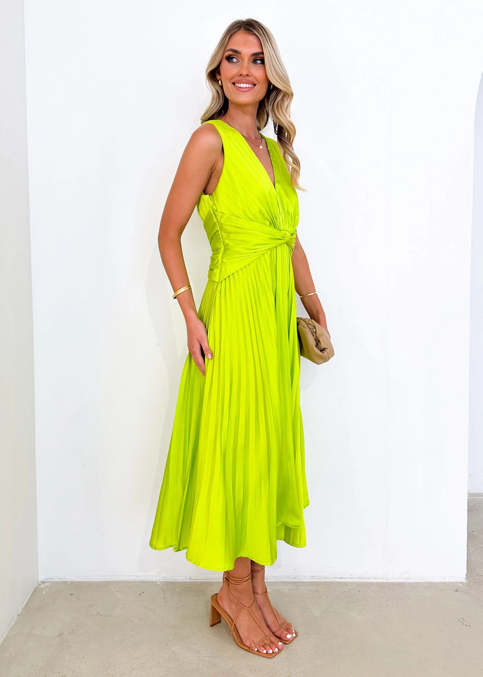 Lance Midi Dress - Lime