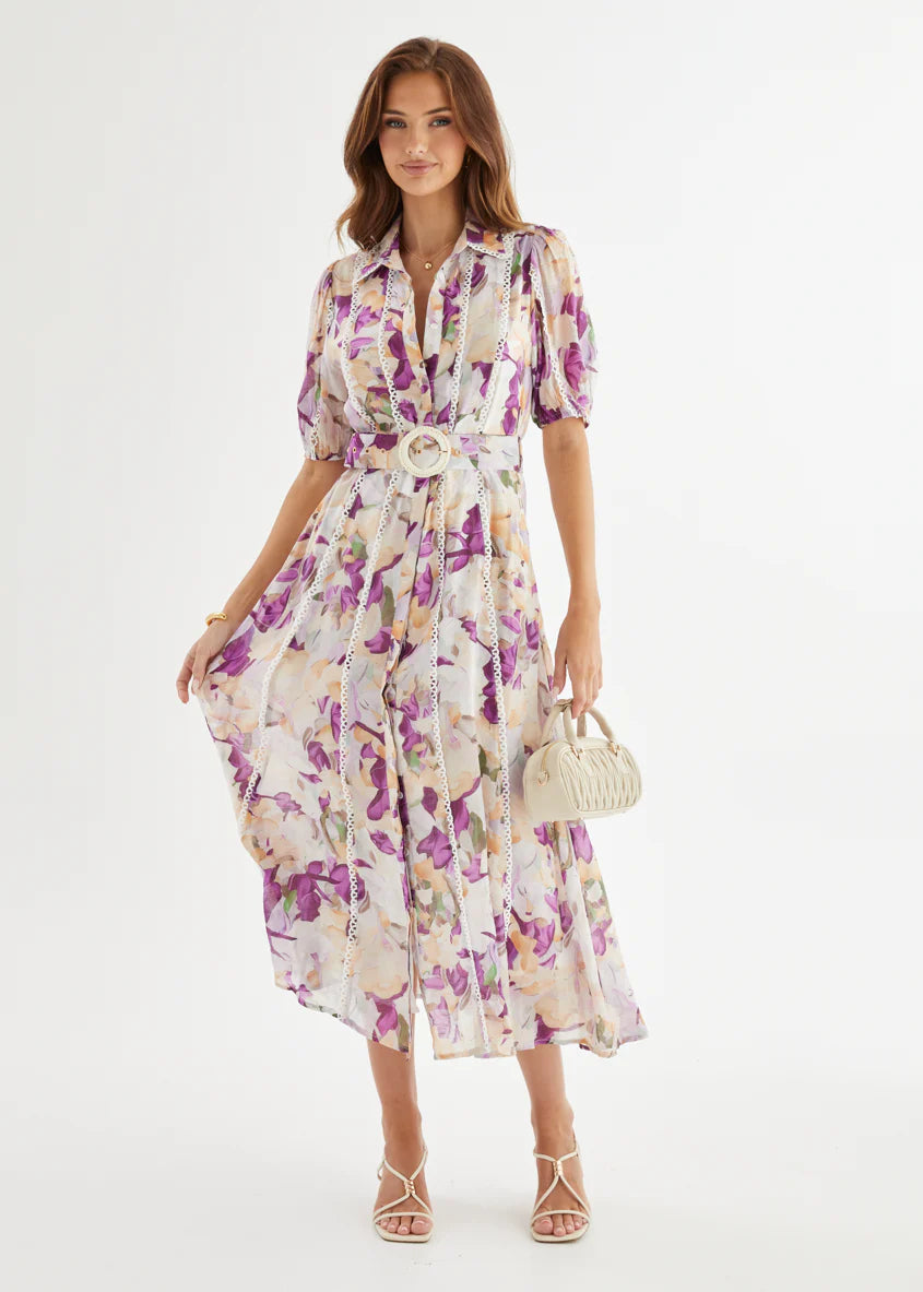 Melani Midi Dress - Violet Garden