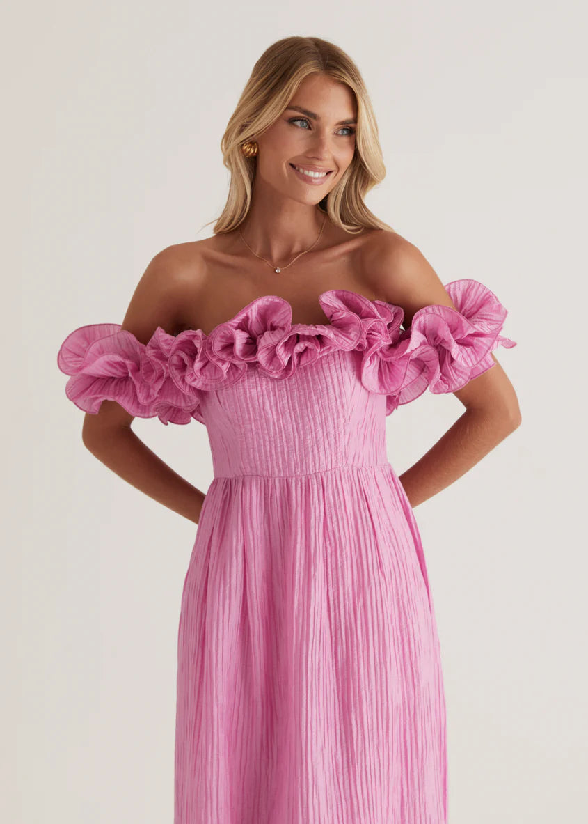 Marlow Off Shoulder Maxi Dress - Pink