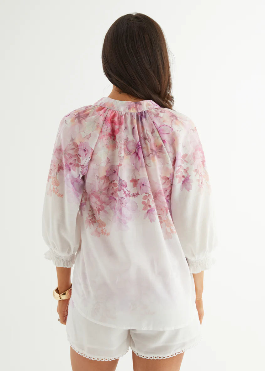 Gillia Blouse - Pink Flowers
