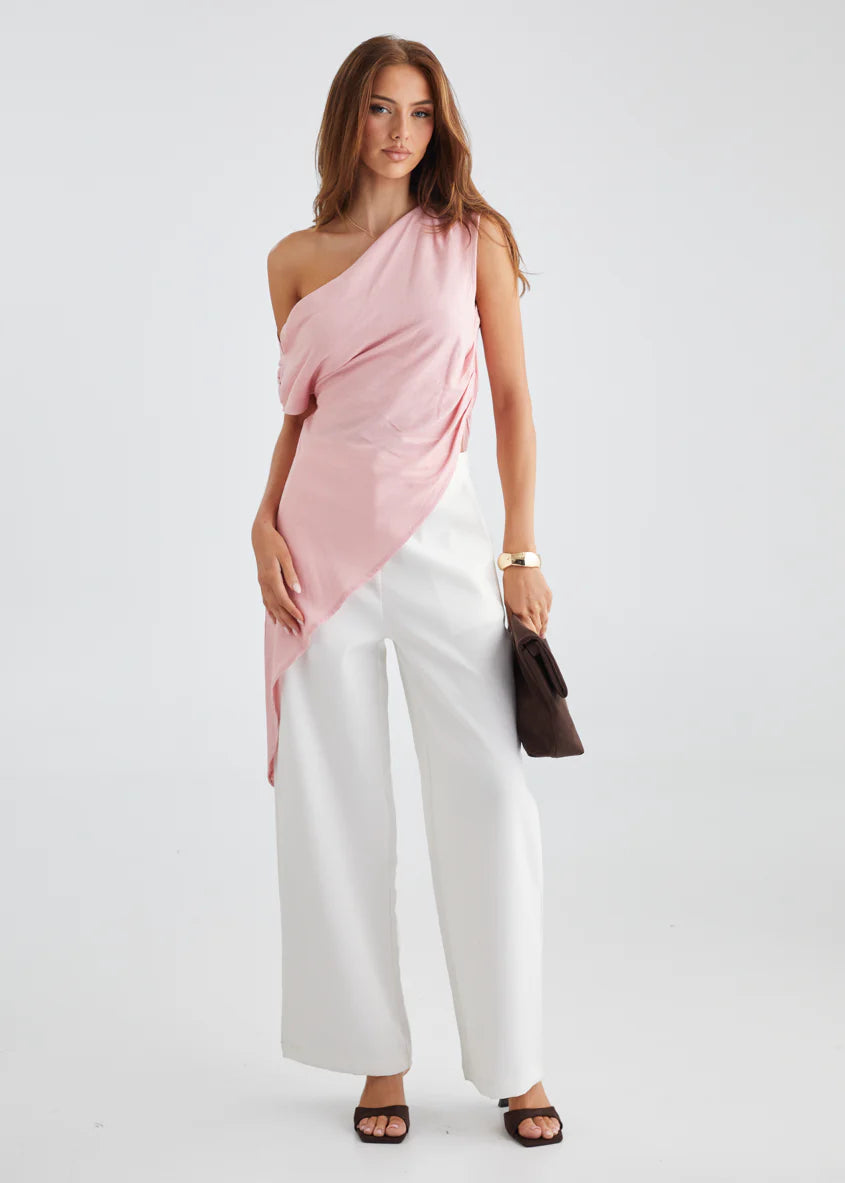 Kylo One Shoulder Top - Pink