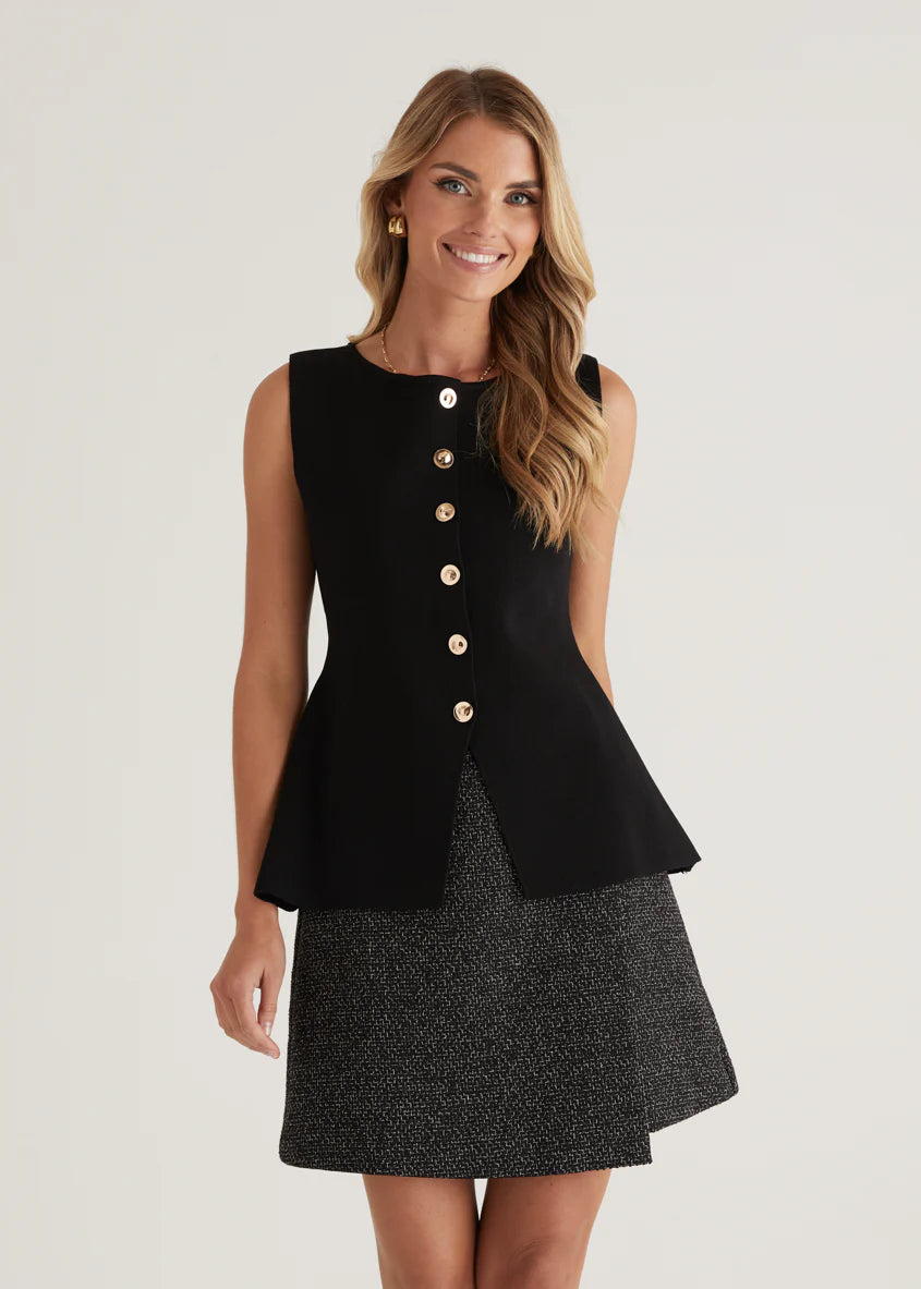 Tristy Knit Vest - Black