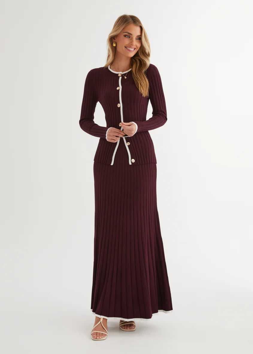 Coogee Knit Top - Plum