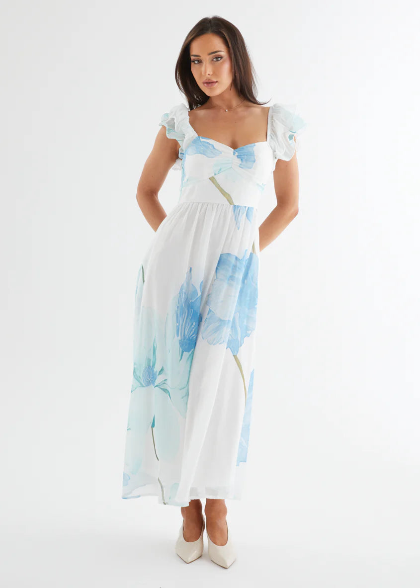 Nahla Maxi Dress - Blue Wildflower