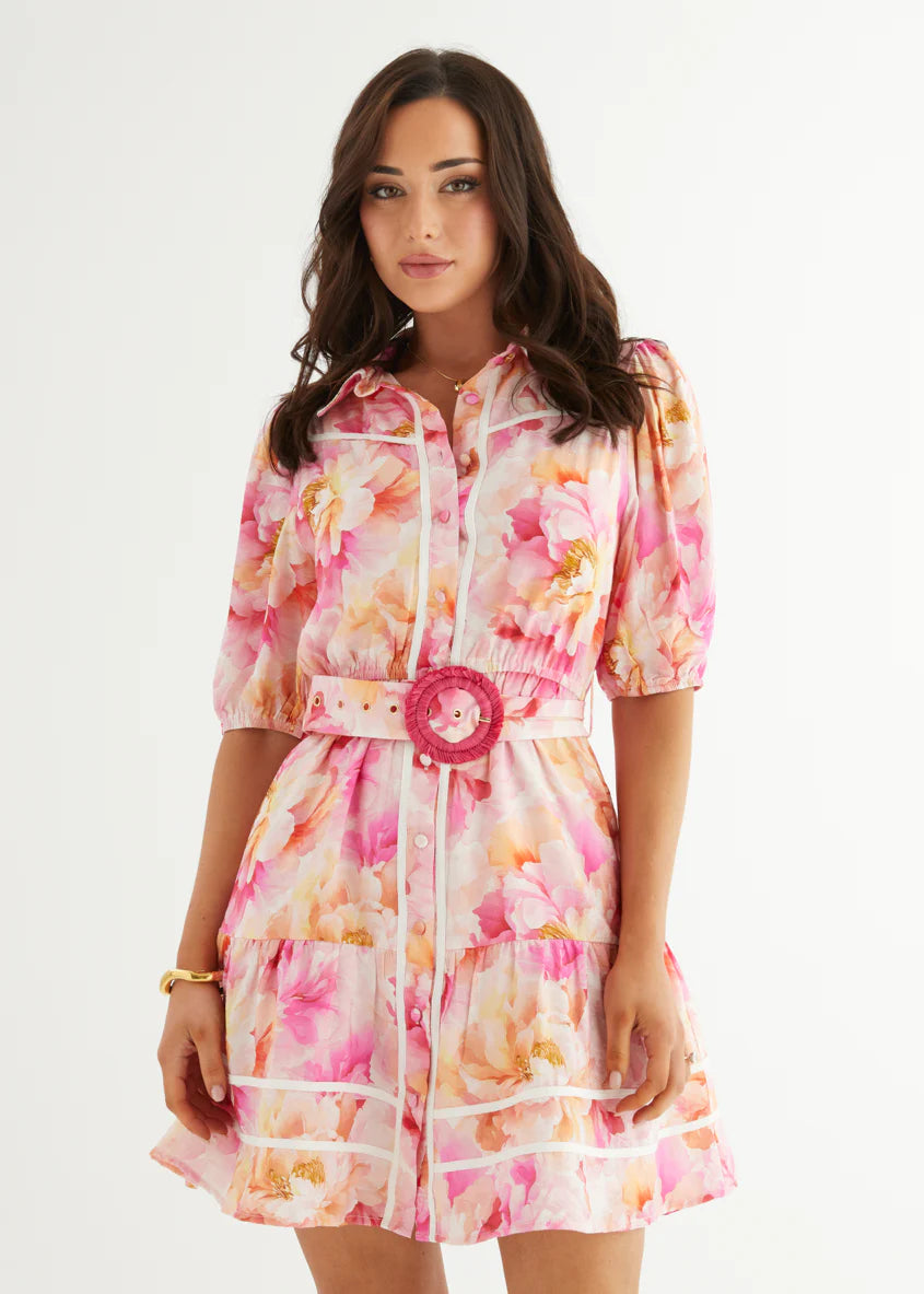 Dakota Dress - Magenta Floral