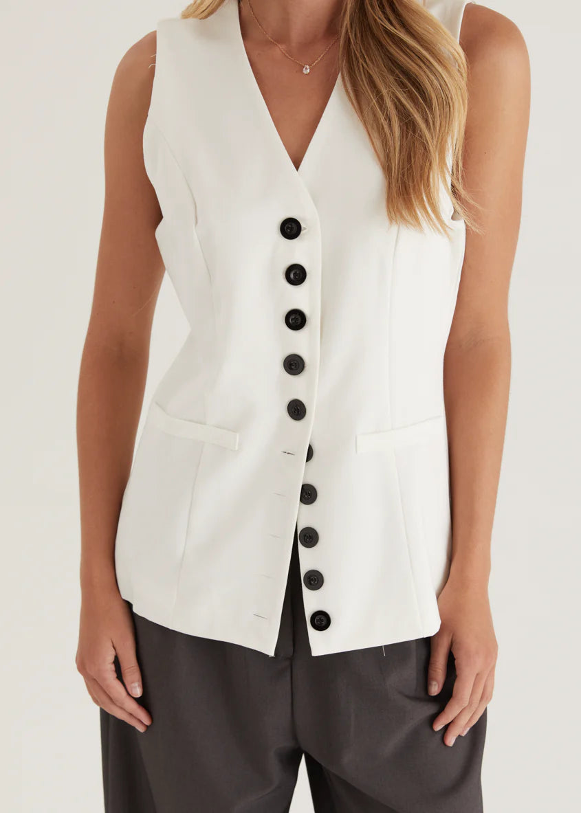 Piovera Vest Top - Off White